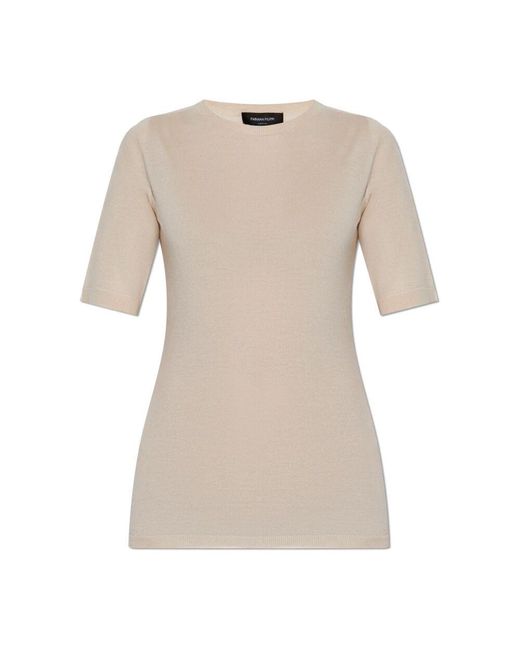 Round-Neck Knitwear Fabiana Filippi en coloris Natural