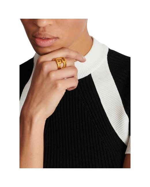 Balmain Accessoires ,Geel ,Messing Sync Pb Ring in het Metallic