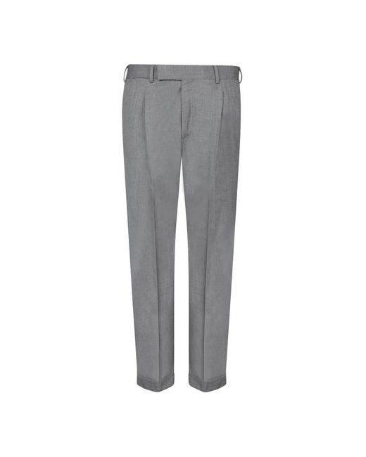 PT Torino Gray Slim-Fit Trousers for men