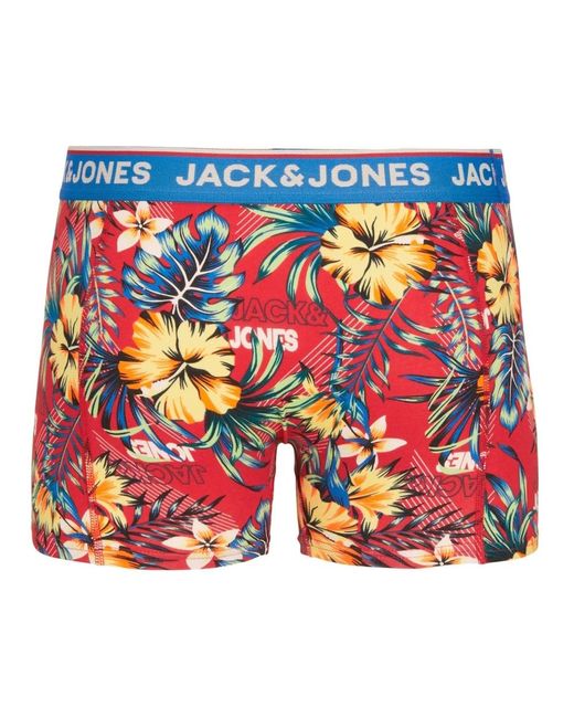 Jack & Jones Tropische vibes trunks 3er pack in Red für Herren
