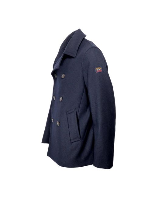 Paul & Shark Blue Double-Breasted Coats for men