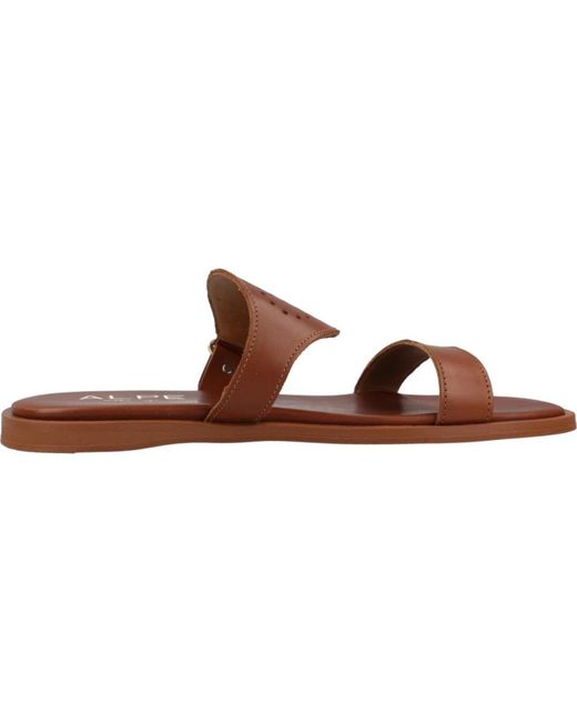 Alpe Schoenen ,Bruin ,Sandaal Slippers Met Bandjes in het Brown