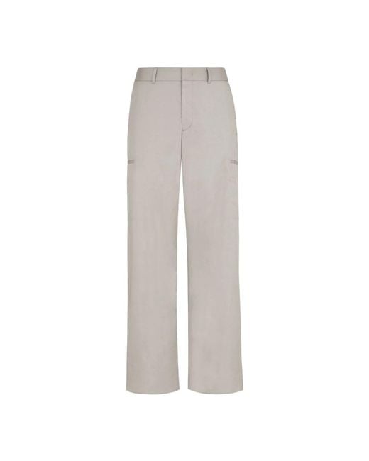 Fendi Broeken ,Grijs ,Katoen Grijze Broek Met Rechte Snit En Zakken in het Gray voor heren