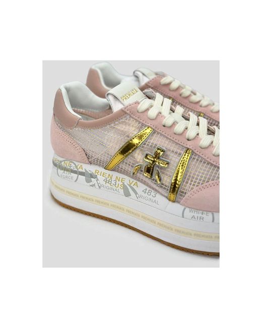 Premiata Gray Rosa Sneaker Beth Doppelplattform