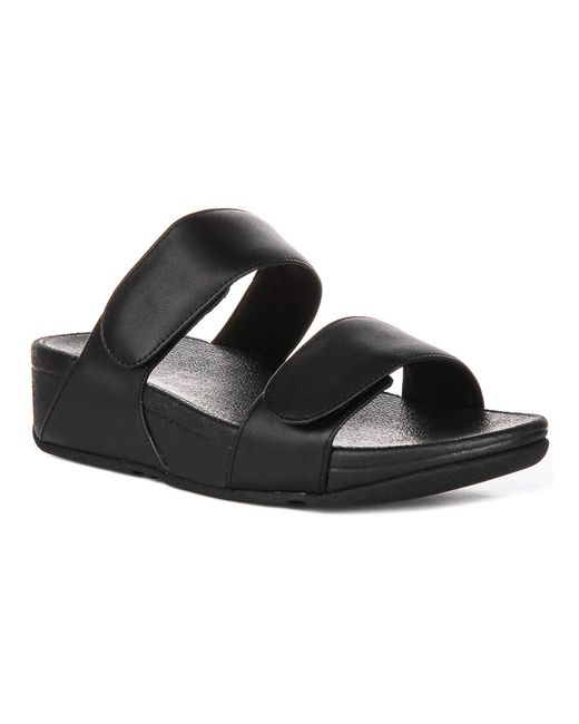 Fitflop Schoenen ,Zwart ,Verstelbare Leren Sandalen Voor Vrouwen in het Black