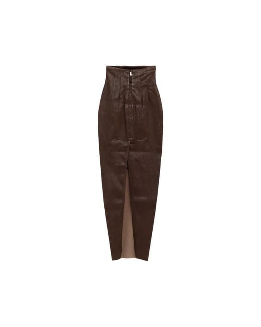 Rick Owens Brown Maxi Skirts