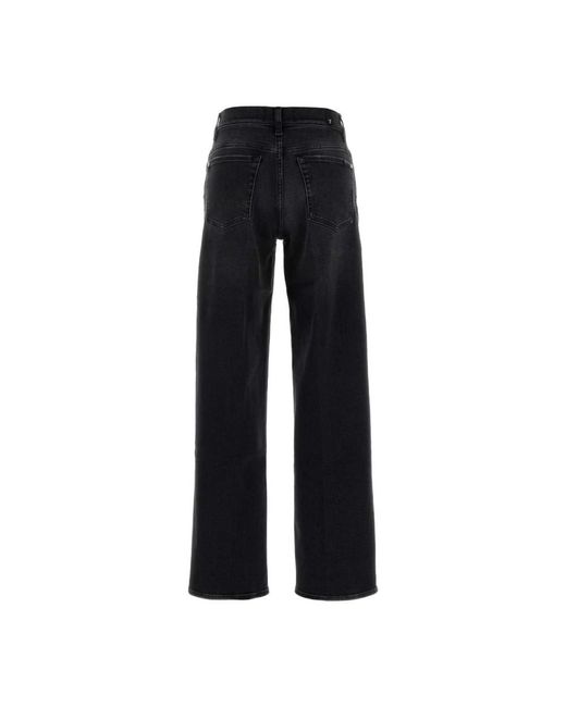 7 For All Mankind Black Straight Jeans