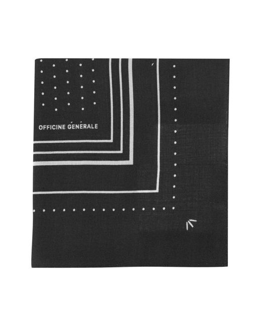 Officine Generale Black Winter Scarves for men
