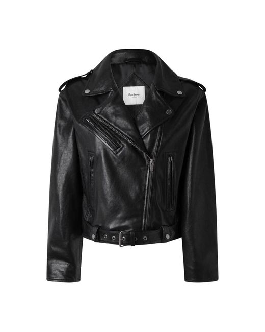 Leather Jackets Pepe Jeans de color Black