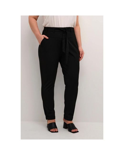 Kaffe Black Slim-Fit Trousers