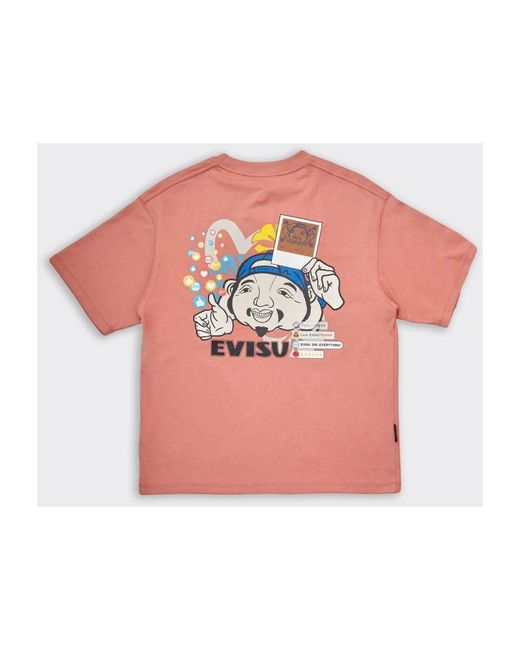 Evisu Rosa godhead polaroid t-shirt in Pink für Herren