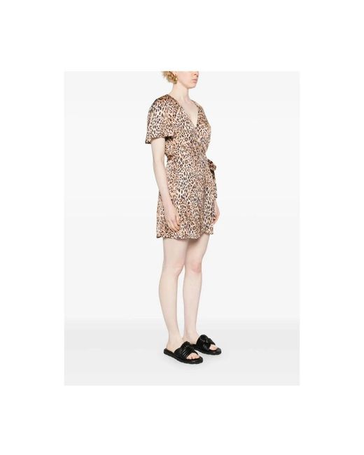 Mc2 Saint Barth Kleedjes ,Bruin ,Rayon Elegante Zomerjurk in het Natural