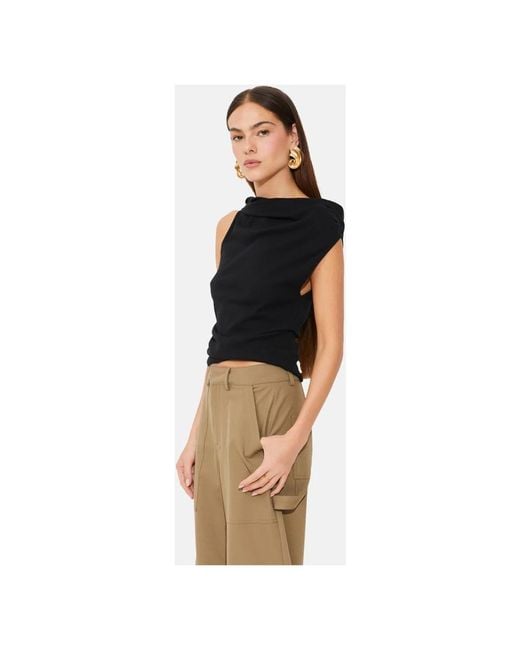 Suncoo Black Sleeveless Tops