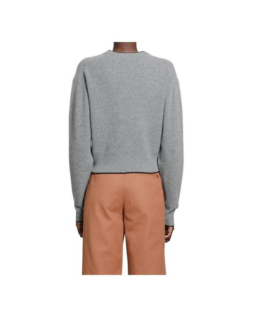 Chloé Gray Round-Neck Knitwear