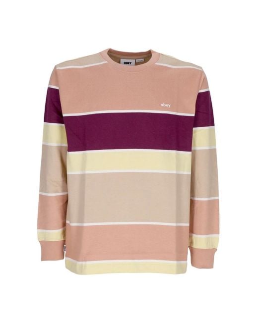 Obey Purple Long Sleeve T-Shirts for men