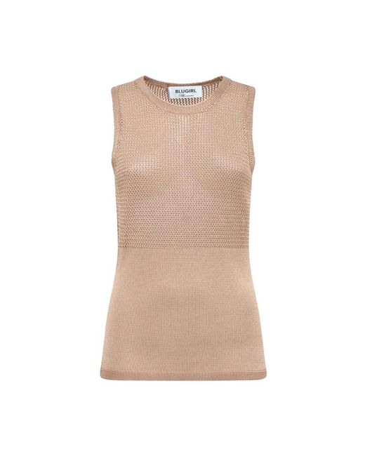 Blugirl Blumarine Brown Sleeveless Tops