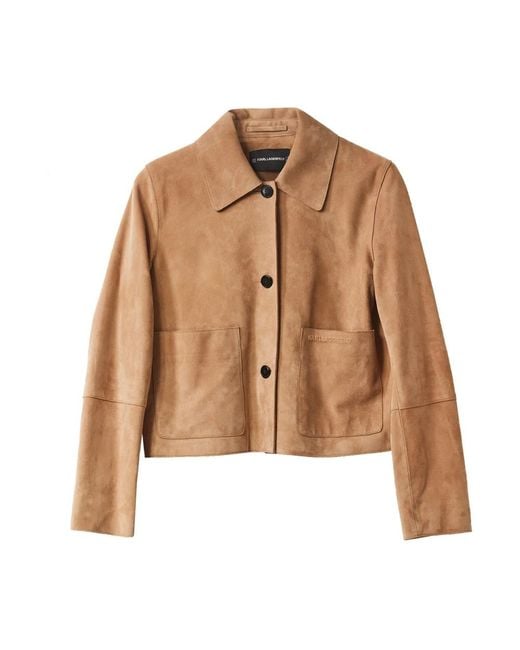 Karl Lagerfeld Brown Leather Jackets