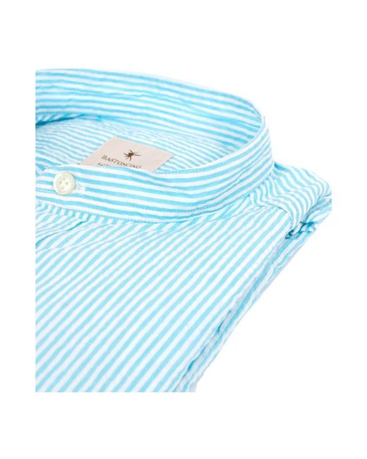 BASTONCINO Blue Casual Shirts for men