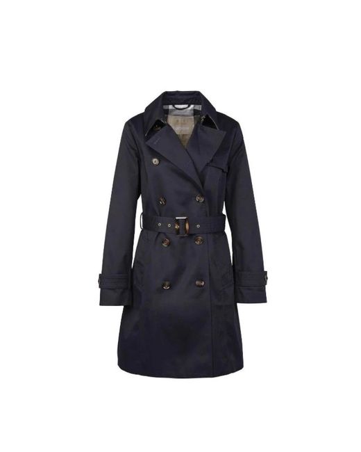 Barbour Blue Trench Coats