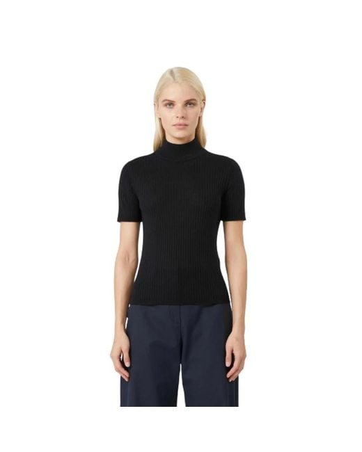 Max Mara Zijden En Wollen Turtleneck Trui in het Black