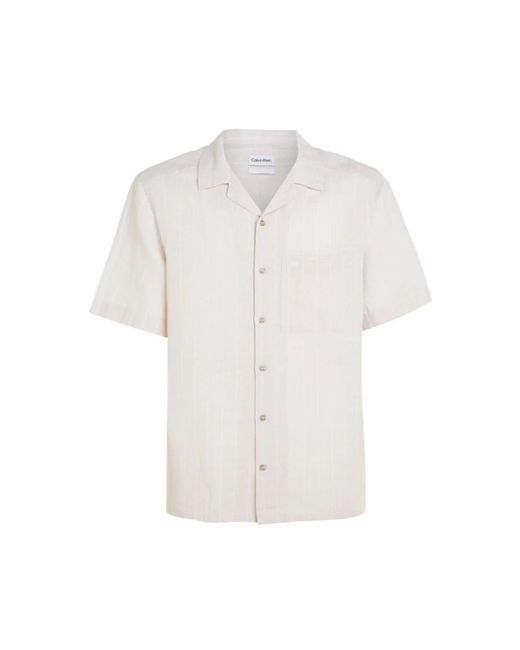Short sleeve camicie di Calvin Klein in White da Uomo