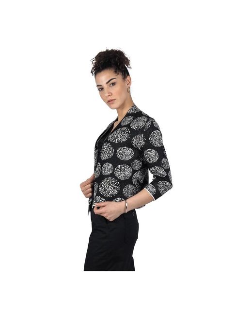 ALESSIA SANTI Truien & Vesten ,Zwart ,Katoen Korte Jacquard Cardigan in het Black