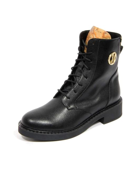 Alviero Martini 1A Classe Black Anfibio Wo Stiefel Mit Nieten