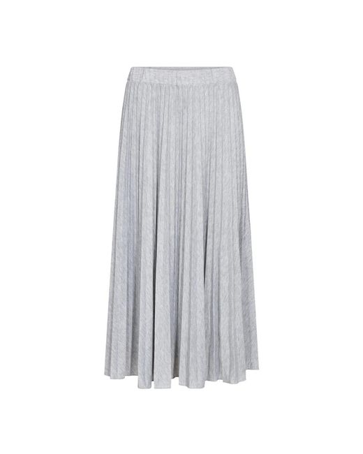 Cream Midi Rok in het Gray
