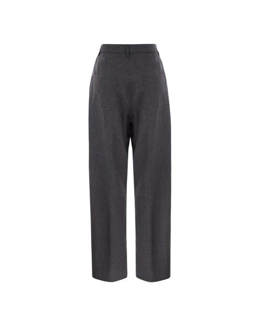 Fabiana Filippi Gray Wide Trousers