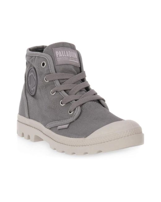 Palladium Gray Lace-Up Boots