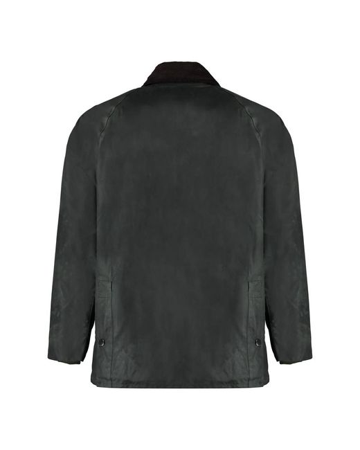 Barbour Jassen ,Groen ,Katoen Gewaxte Katoenen Jas Met Corduroy Kraag in het Black voor heren