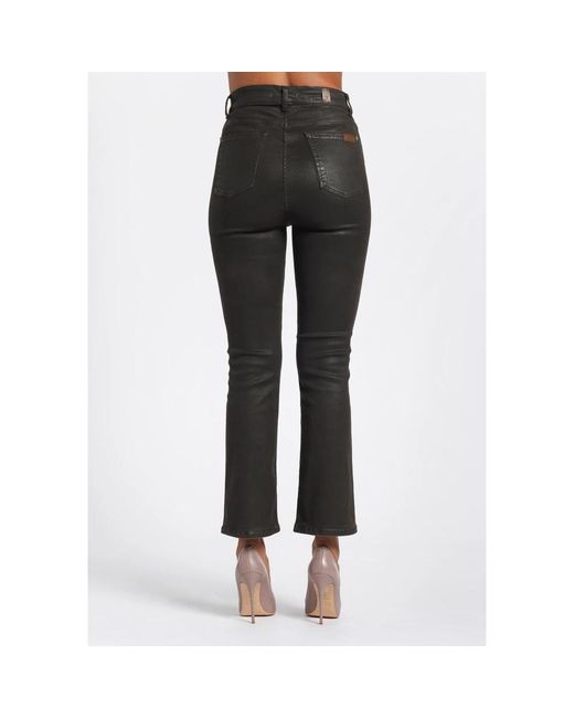 7 For All Mankind Black Straight Trousers
