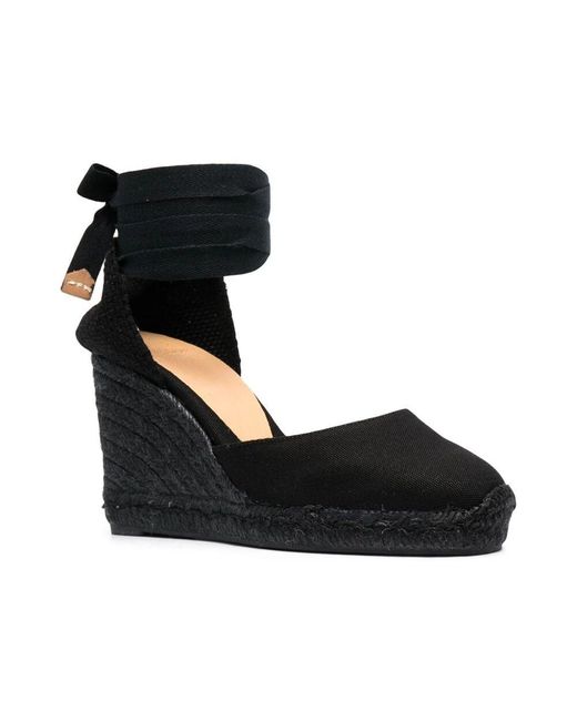 Castaner Black Schwarze keil espadrilles sandalen frauen
