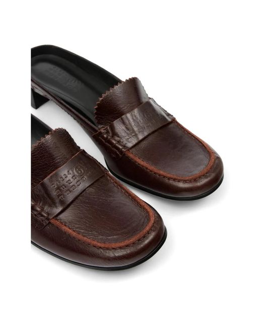 MM6 by Maison Margiela Brown Heeled Mules