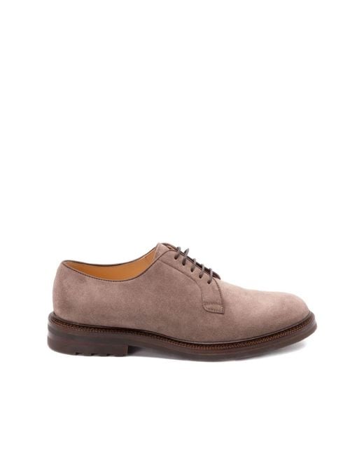 Brunello Cucinelli Brown Laced Shoes for men