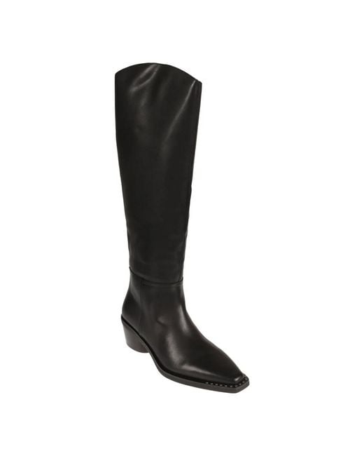 Ash Black Cowboy & Biker Boots