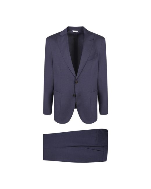 Boglioli Blue Single Breasted Suits for men
