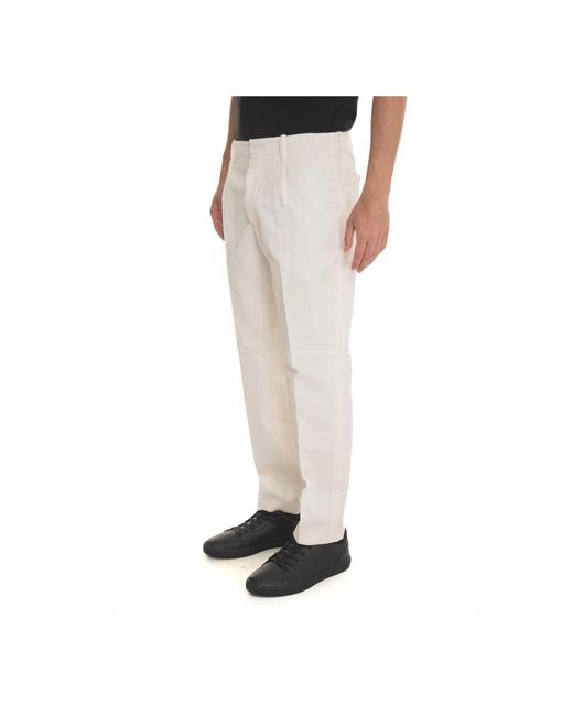 hindustrie Chino Met Knoopsluiting En Kleermakerssplit in het Natural voor heren