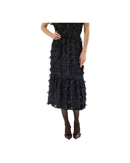 iN FRONT Black Midi Skirts