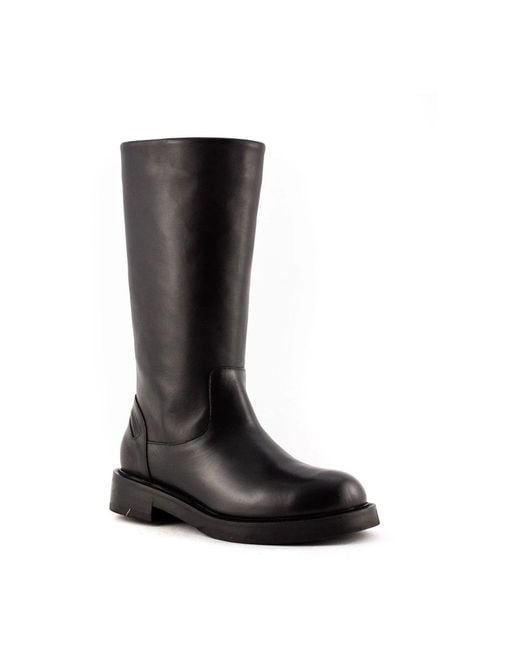 Julie Dee Brown Dunkelbraune Lederstiefel Mit Zuglasche