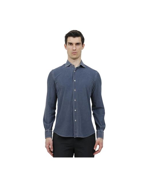Mazzarelli Blue Casual Shirts for men