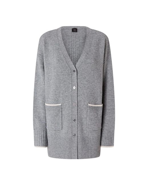 Pinko Gray Long Knitwear