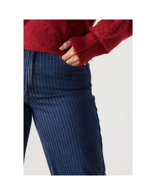 Y.A.S Jeans ,Blauw ,Blauwe Straight Leg Jeans Voor Vrouwen in het Blue