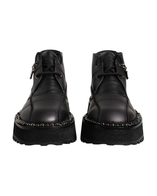 Lace-Up Boots di Dolce & Gabbana in Black da Uomo