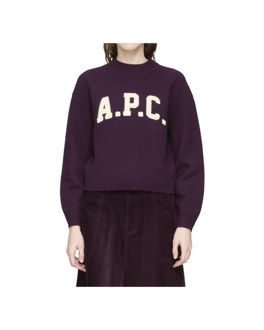 A.P.C. Round-Neck Knitwear in het Purple