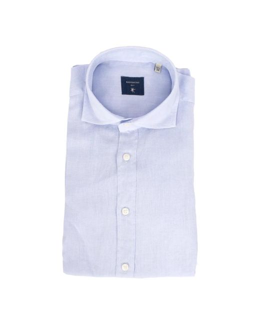 BASTONCINO Blue Casual Shirts for men