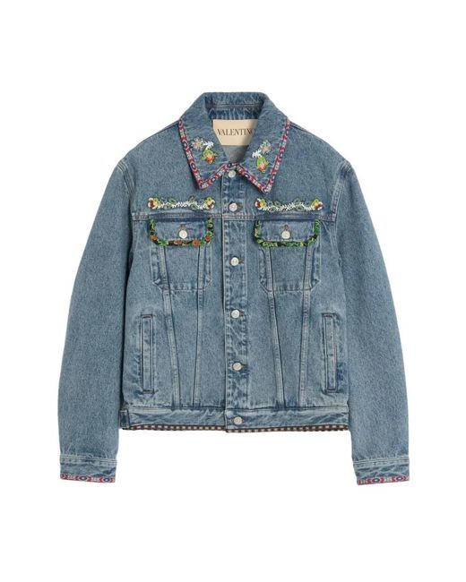 Valentino Garavani Blue Denim Jackets for men