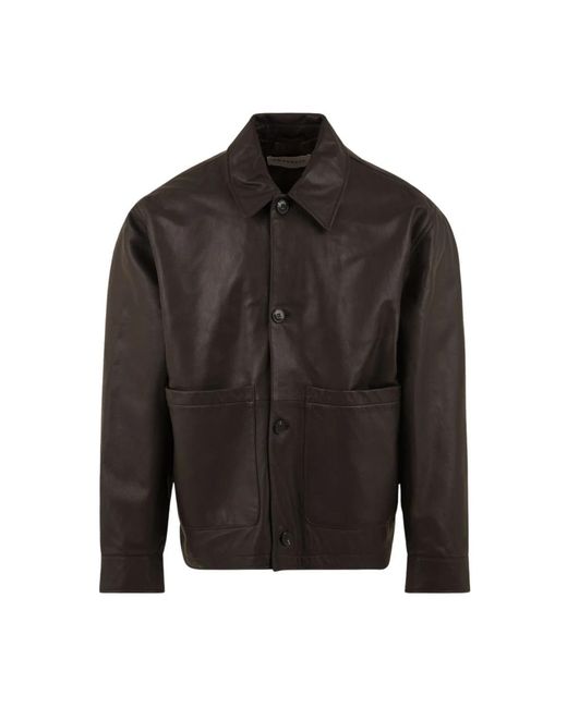 Amaranto Black Leather Jackets for men
