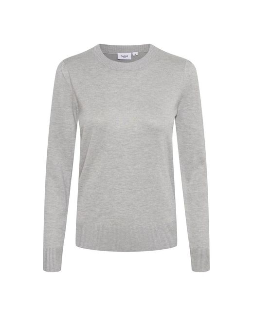 Round-Neck Knitwear Saint Tropez en coloris Gray