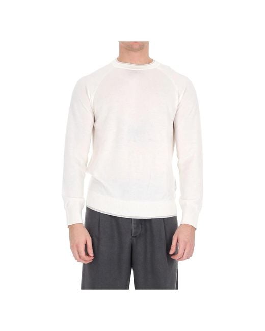 Eleventy White Round-Neck Knitwear for men